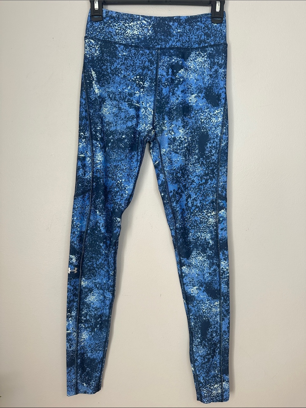 Under Armour Blue Speckled Print heatgear Athletic Leggings size S